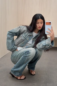 TRF RIPPED DENIM JACKET