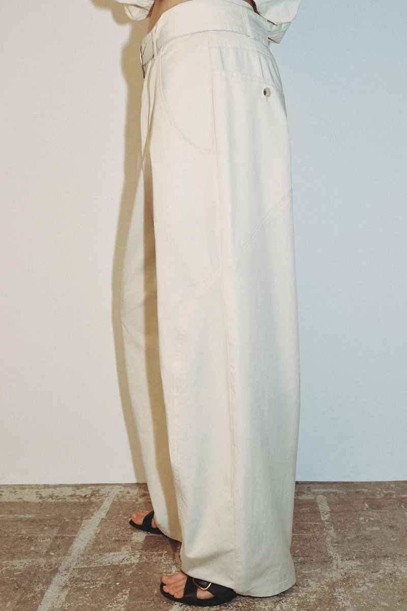 BELTED BAGGY PANTS