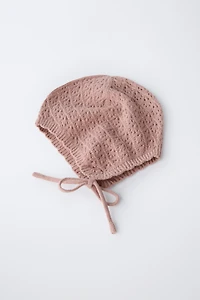 BONNET EN MAILLE COTON ET SOIE