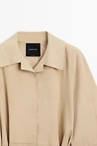 Long suede leather coat