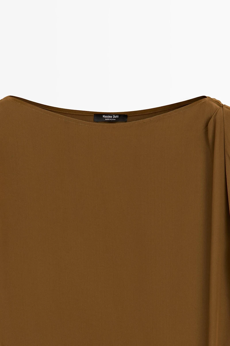 Flowing midi dress with draped detail