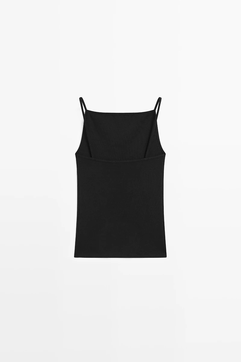 Cotton blend camisole top