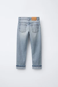 RIPPED STRAIGHT JEANS