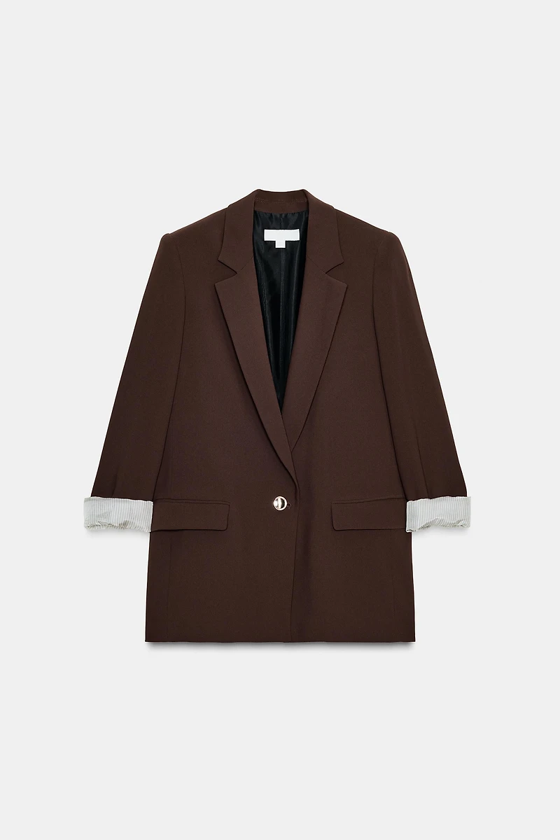 PRINTED CUFF BLAZER
