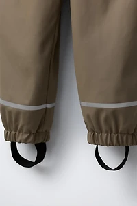 RUBBERIZED WATER-RESISTANT OVERALLS WITH FLEECE LINING