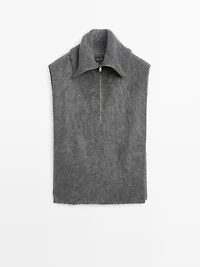 Long 100% cashmere zipped chest bag