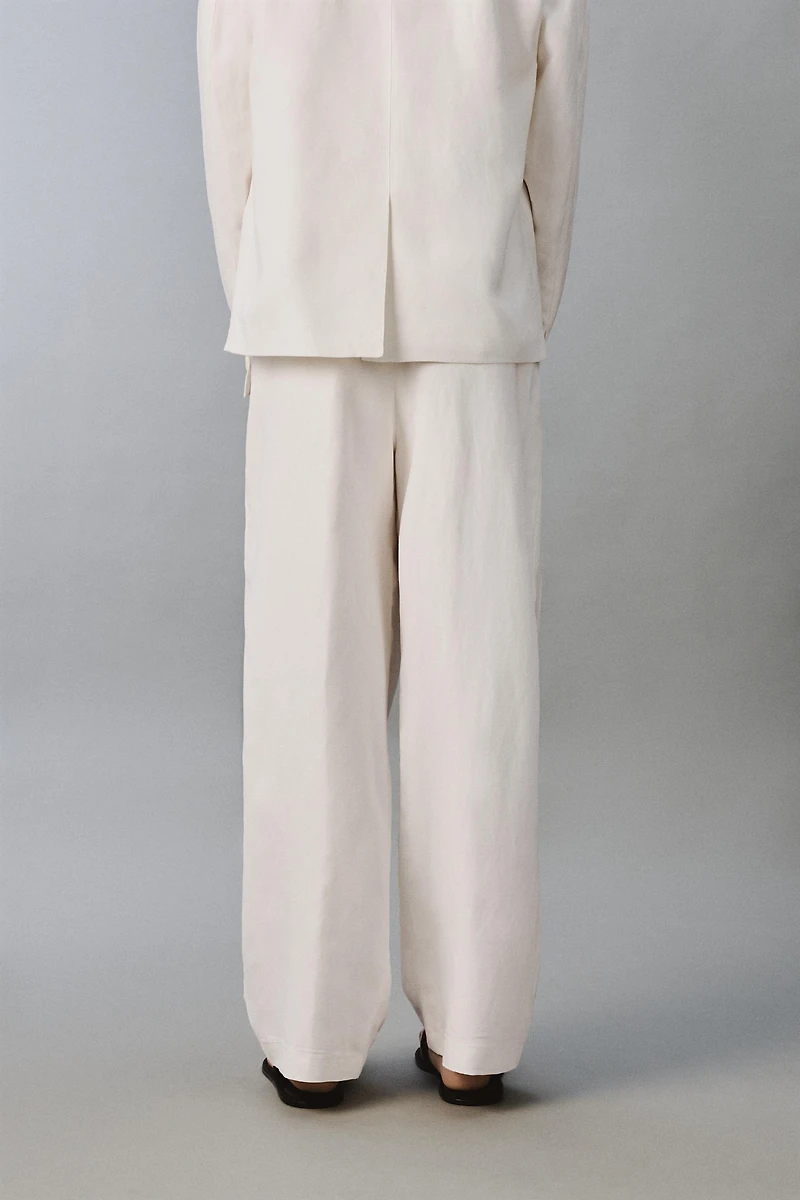 PANTALON DE COSTUME RELAXED FIT VISCOSE-LIN