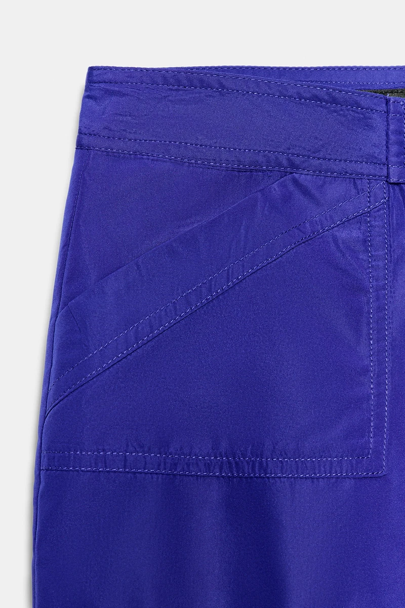 NYLON CROPPED DRAWSTRING PANTS