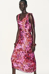 FLORAL PRINT MIDI DRESS