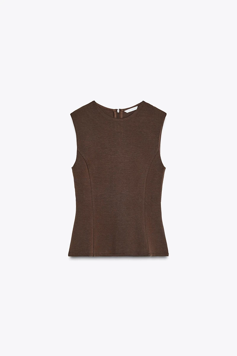 PEPLUM INTERLOCK TOP