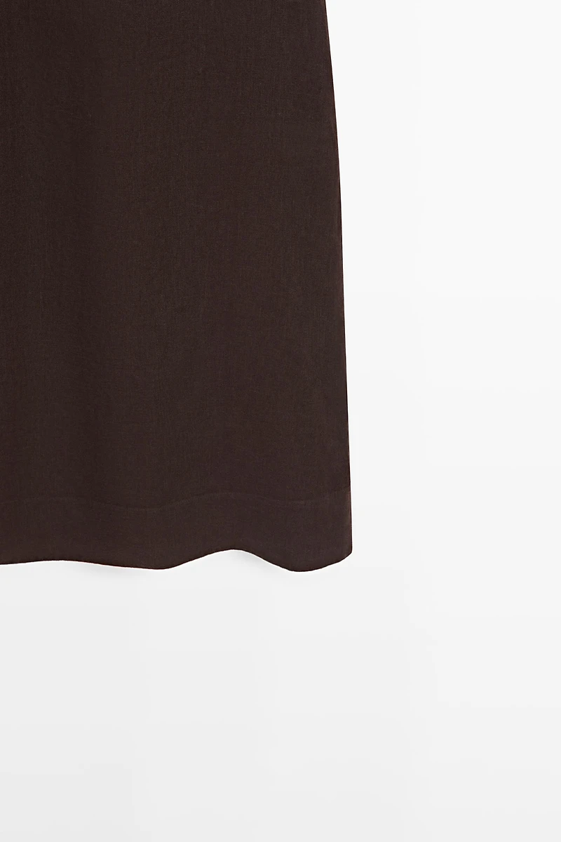 Linen halter midi dress