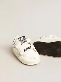Baby Old School with suede star and light blue leather heel tab
