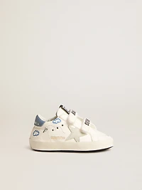 Baby Old School with suede star and light blue leather heel tab
