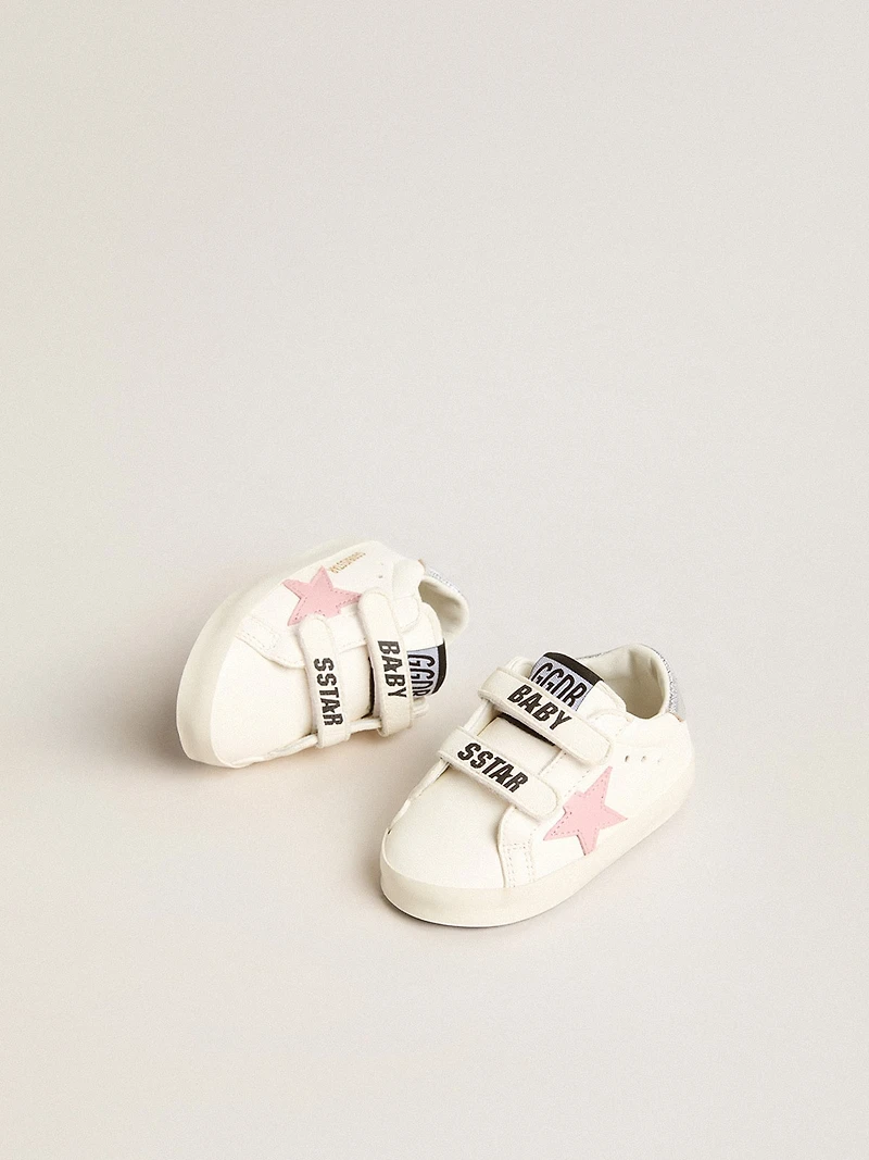 Baby Old School with pink leather star and silver heel tab