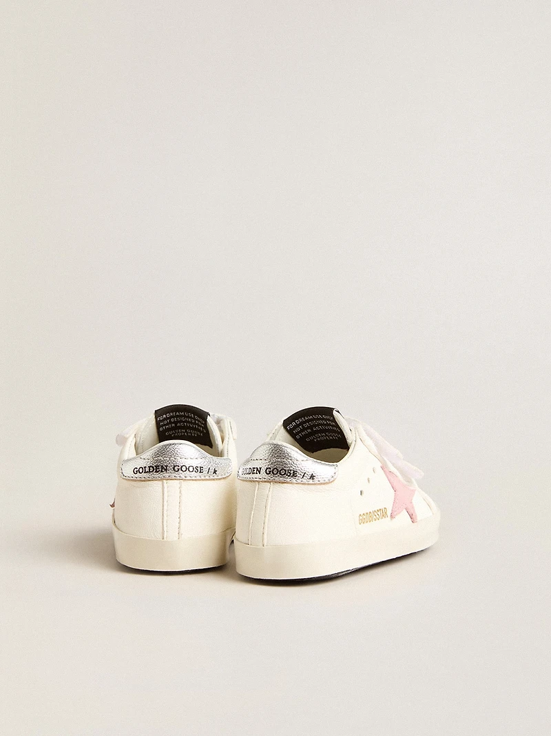Baby Old School with pink leather star and silver heel tab