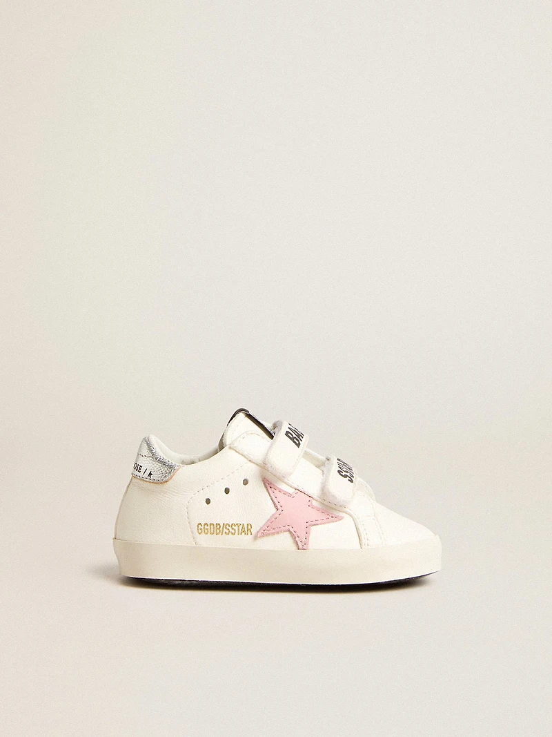 Baby Old School with pink leather star and silver heel tab