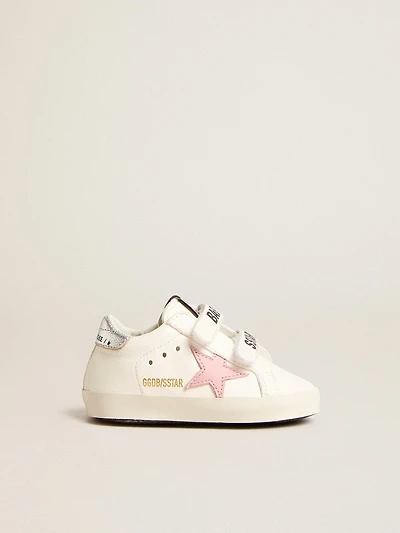 Baby Old School with pink leather star and silver heel tab
