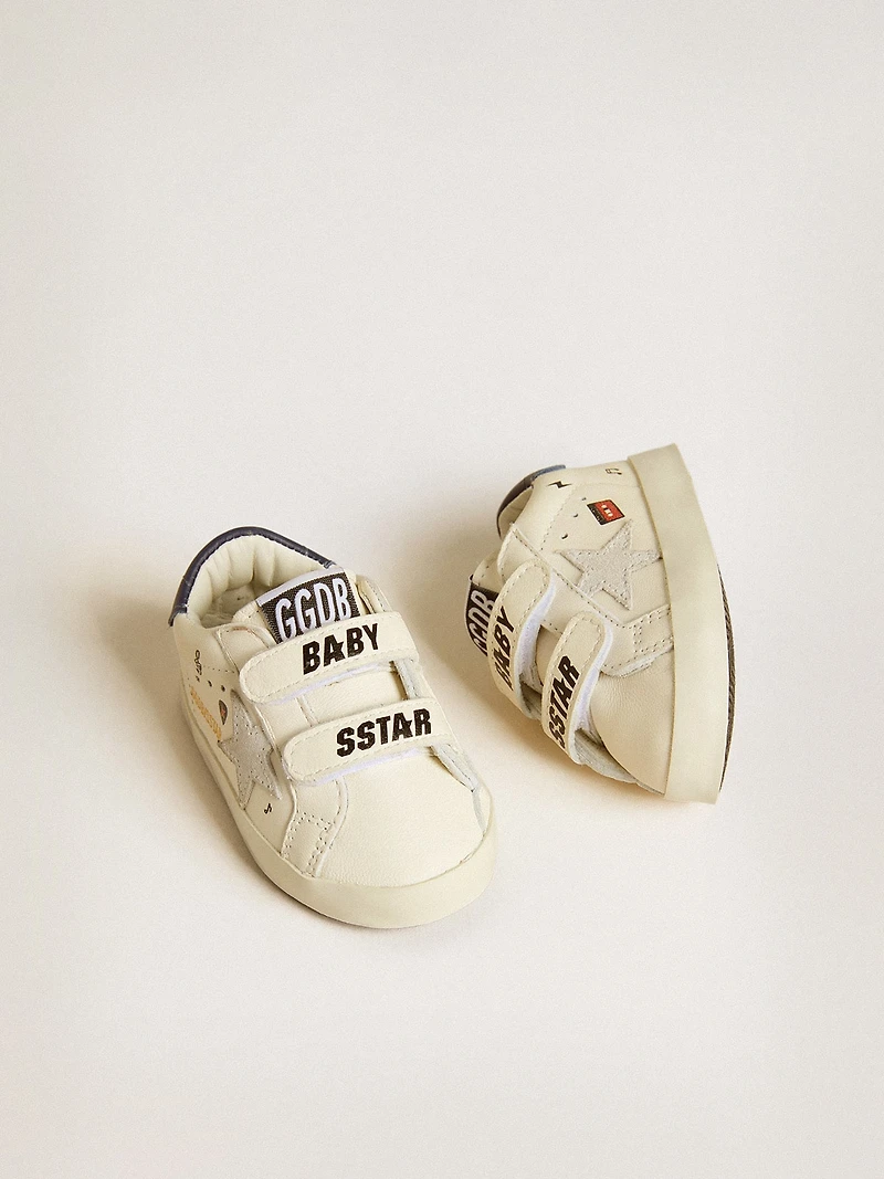 Baby School nappa leather with musical print and white suede star