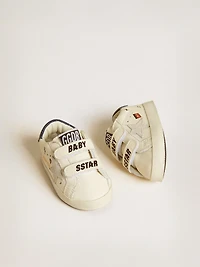 Baby School nappa leather with musical print and white suede star