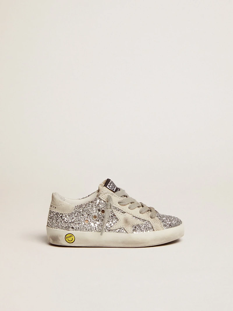 Junior Super-Star with silver glitter and suede details