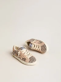 Junior Super-Star glitter with suede star and heel tab