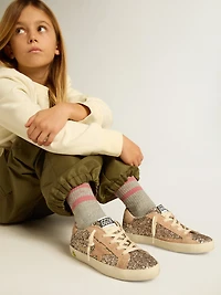 Junior Super-Star glitter with suede star and heel tab