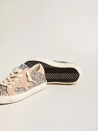 Junior Super-Star glitter with suede star and heel tab