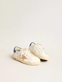 Junior Super-Star nappa leather with a beige star and blue heel tab