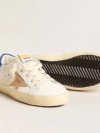 Junior Super-Star nappa leather with a beige star and blue heel tab