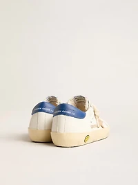 Junior Super-Star nappa leather with a beige star and blue heel tab