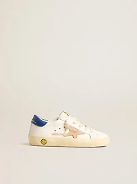 Junior Super-Star nappa leather with a beige star and blue heel tab