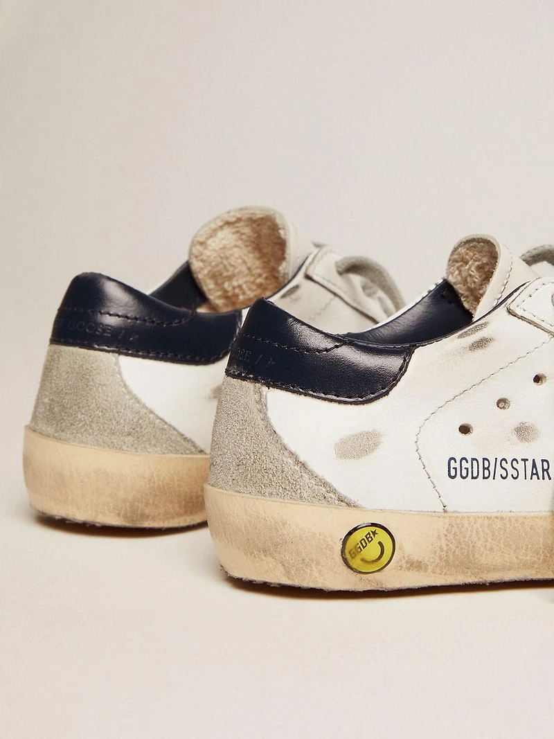 Junior Super-Star with gray suede star and blue heel tab