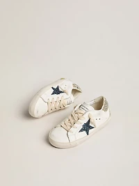 Junior Super-Star leather with glitter star and heel tab