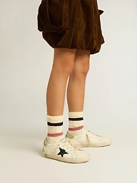 Junior Super-Star leather with glitter star and heel tab