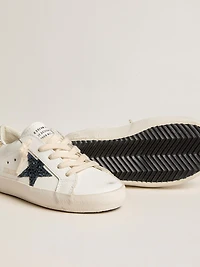 Junior Super-Star leather with glitter star and heel tab