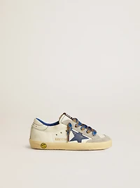 Super-Star Junior with blue leather star and ice-gray suede inserts