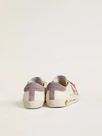 Junior Super-Star with silver glitter star and lilac suede inserts