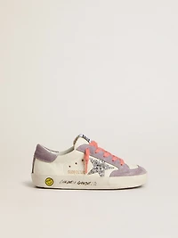 Junior Super-Star with silver glitter star and lilac suede inserts