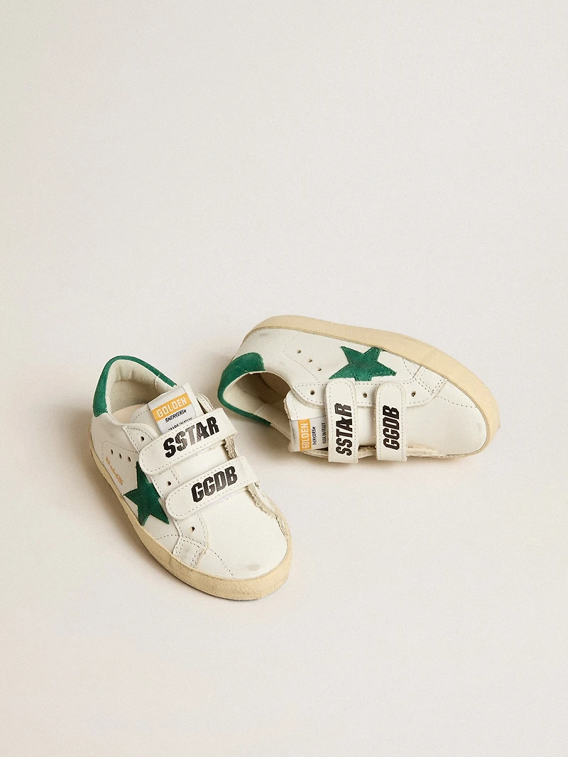 Old School Junior with green suede star and heel tab