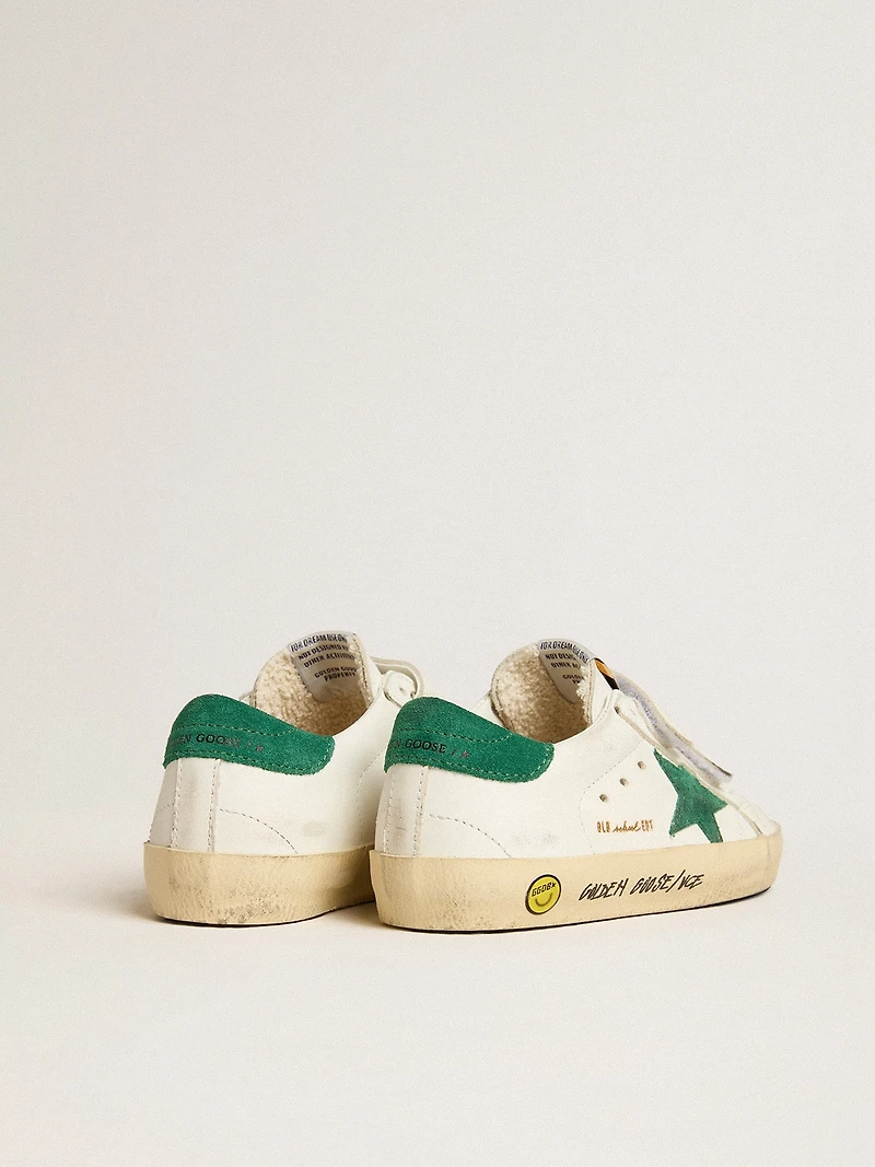 Old School Junior with green suede star and heel tab