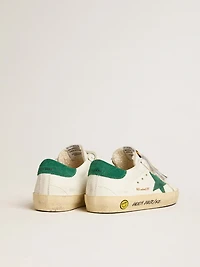 Old School Junior with green suede star and heel tab