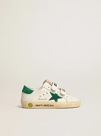 Old School Junior with green suede star and heel tab