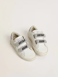 Junior Old School with silver Swarovski crystal heel tab and straps
