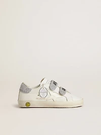 Junior Old School with silver Swarovski crystal heel tab and straps