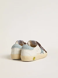 Junior Old School nappa with light blue suede star and brown inserts