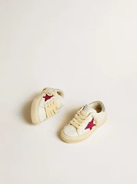 May Junior with fuchsia glitter star and metallic leather heel tab