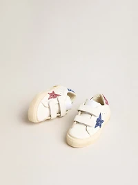 Junior May School in leather with glitter star and heel tab