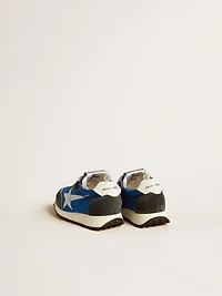 Marathon Junior blue nylon with printed star and leather heel tab