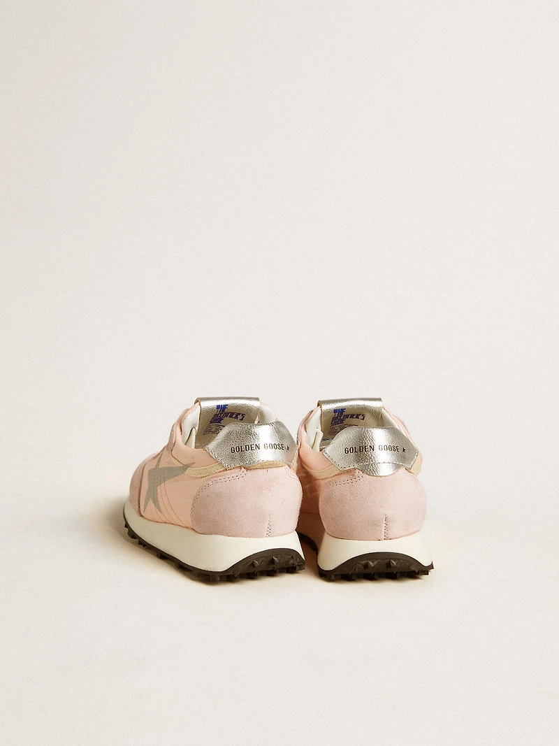 Marathon Junior pink nylon with printed star and leather heel tab