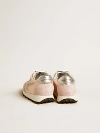 Marathon Junior pink nylon with printed star and leather heel tab